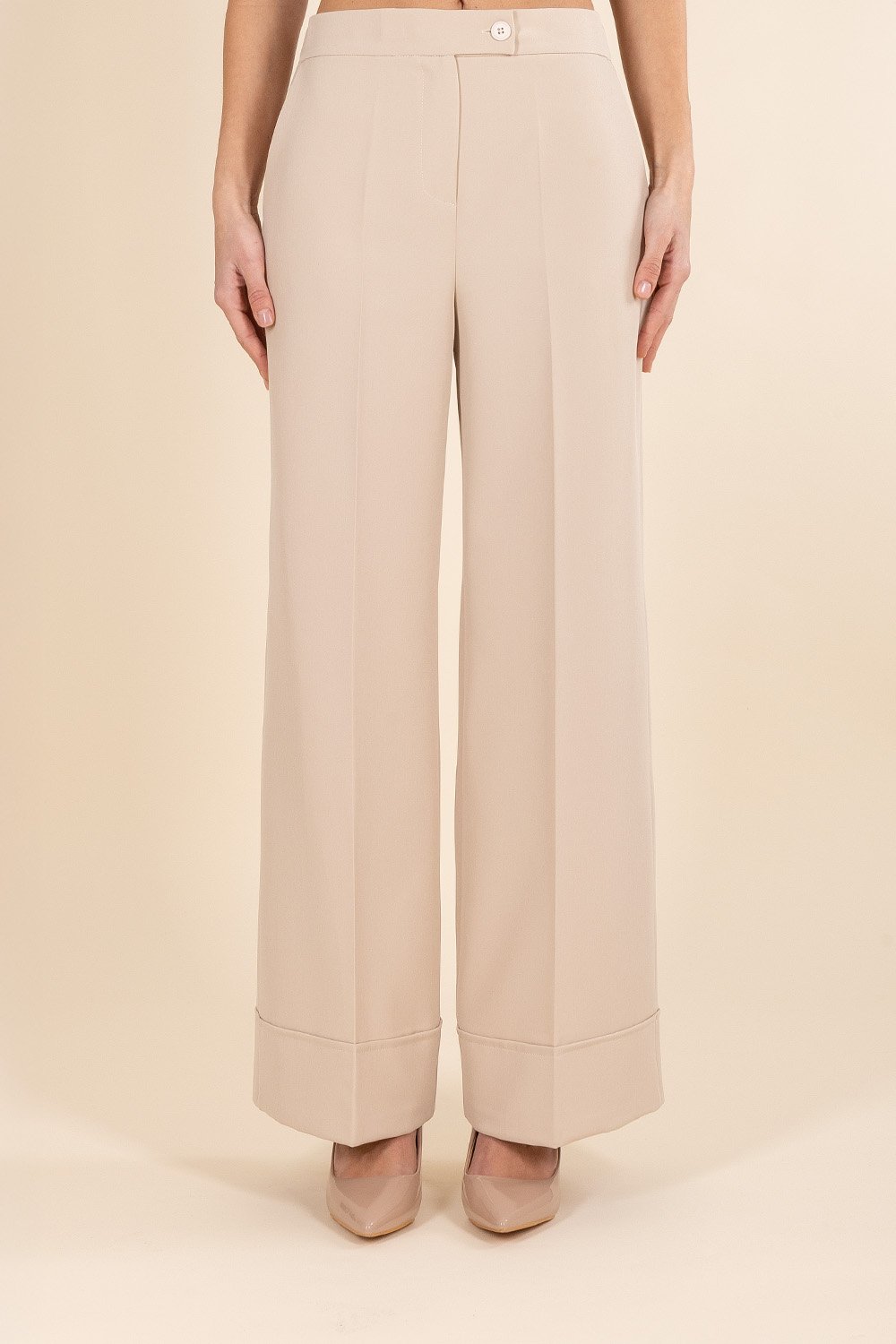 Comfy Palazzo Fit Pant in Cream