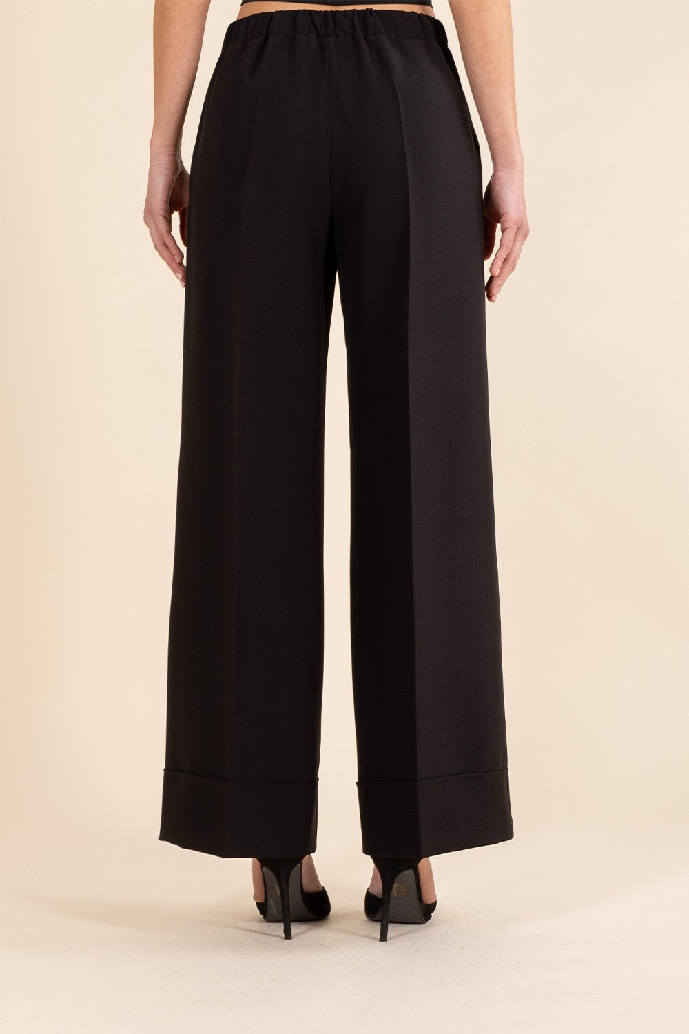 Pantalone Comfy Palazzo Fit in Nero