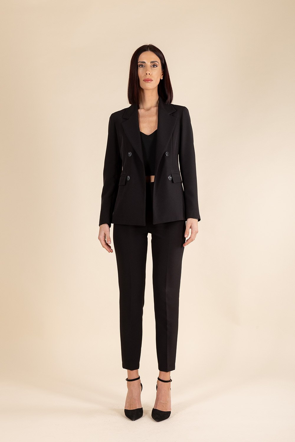 Tailored Cigarette Pants in Black