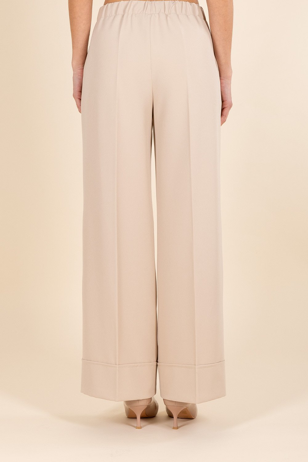 Pantalone Comfy Palazzo Fit in Crema