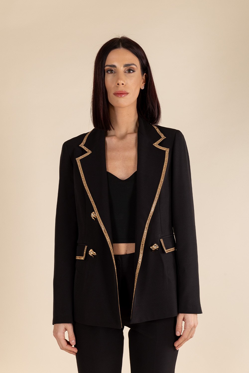 Essential Double Breasted Blazer in Black
