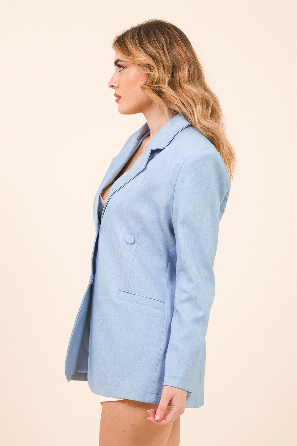 Blazer Monopetto Oversize in Denim