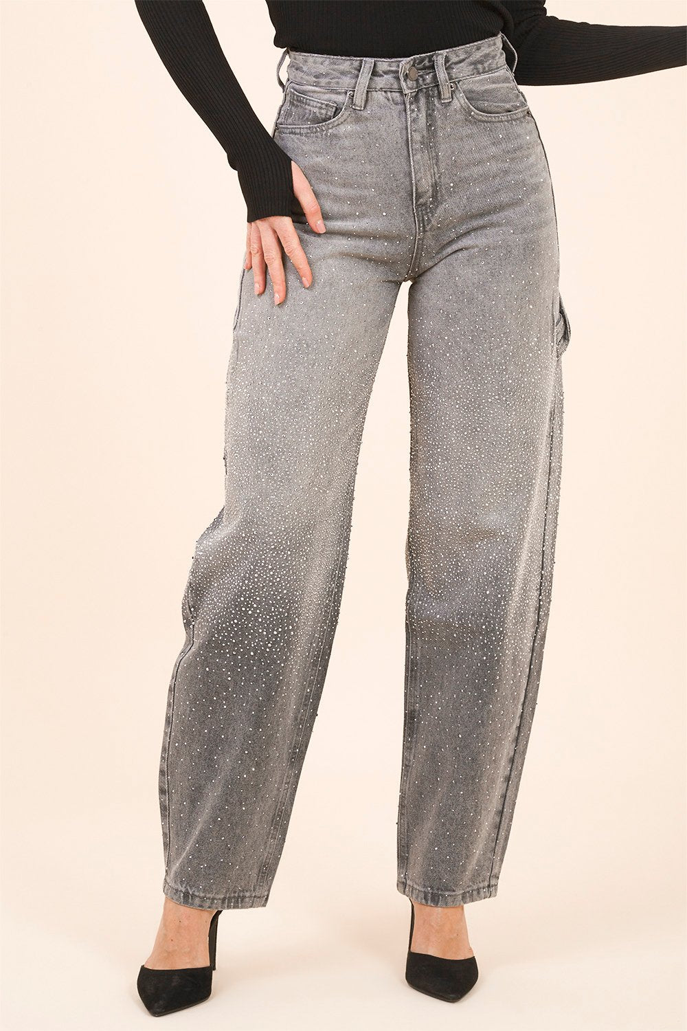 Jeans Sparkle Flare in Grey