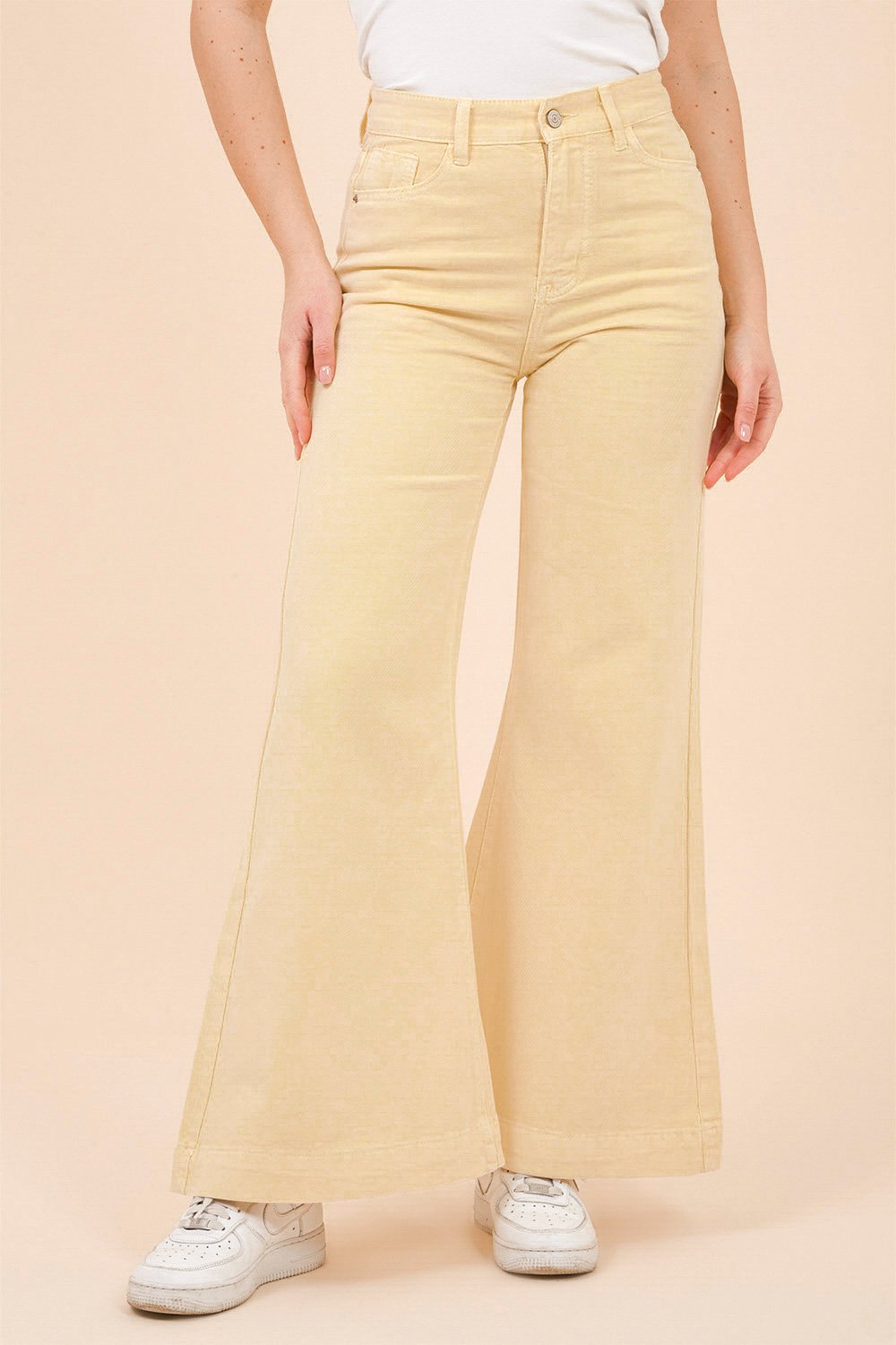 Pantalone a Vita Alta Giallo