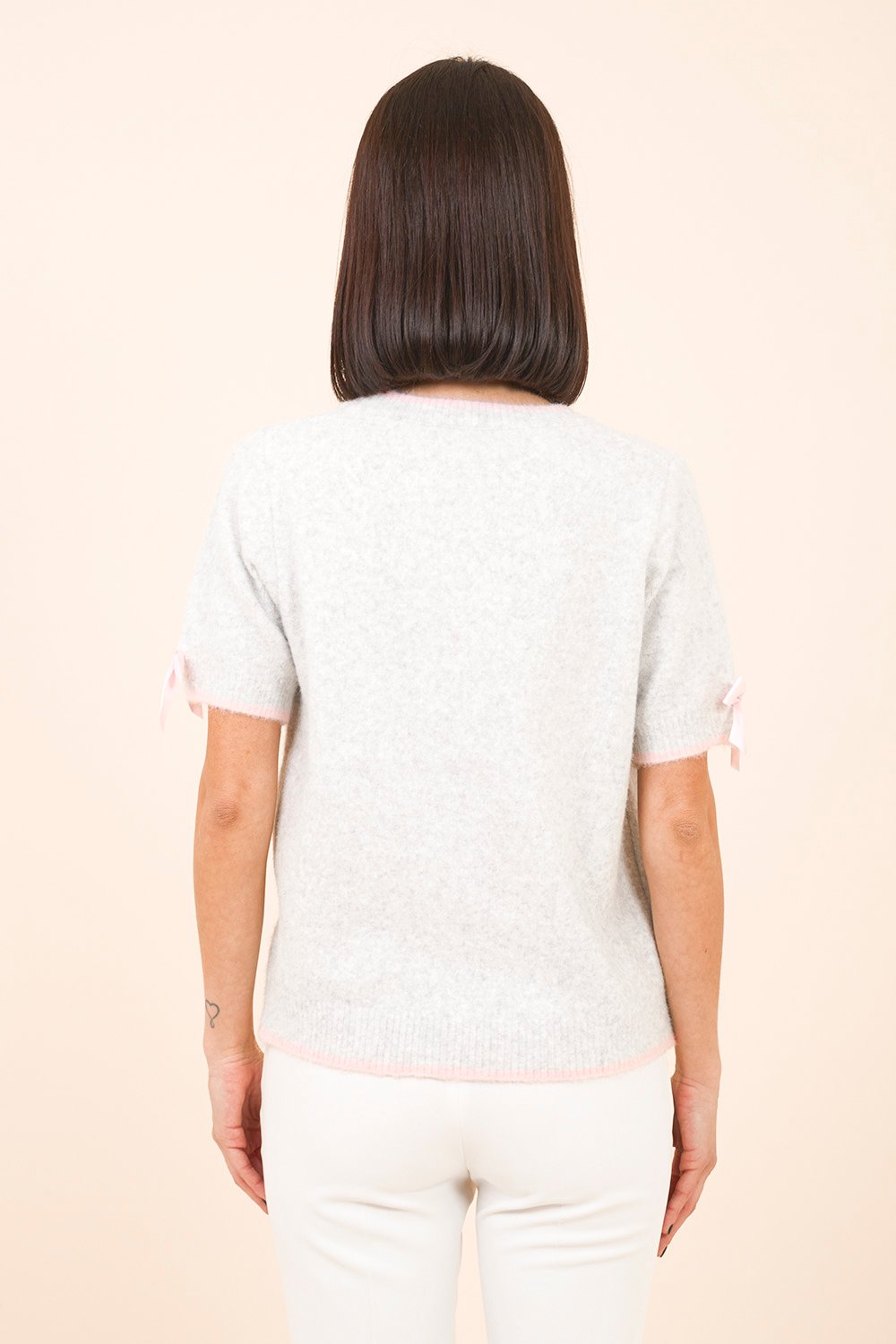 Baby Pink Short Sleeve Soft Sweater