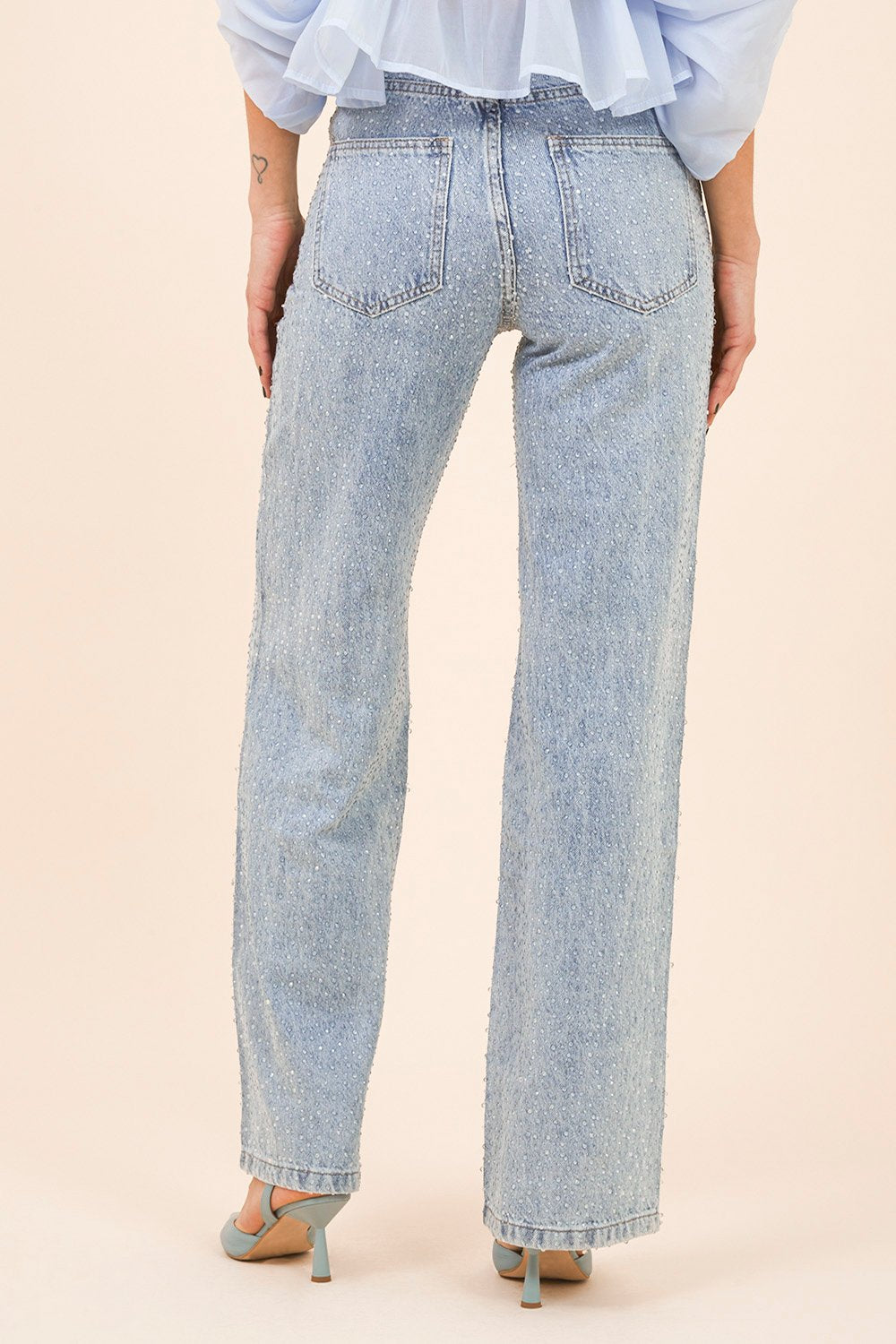 Jeans Sparkle Flare in Light Blue