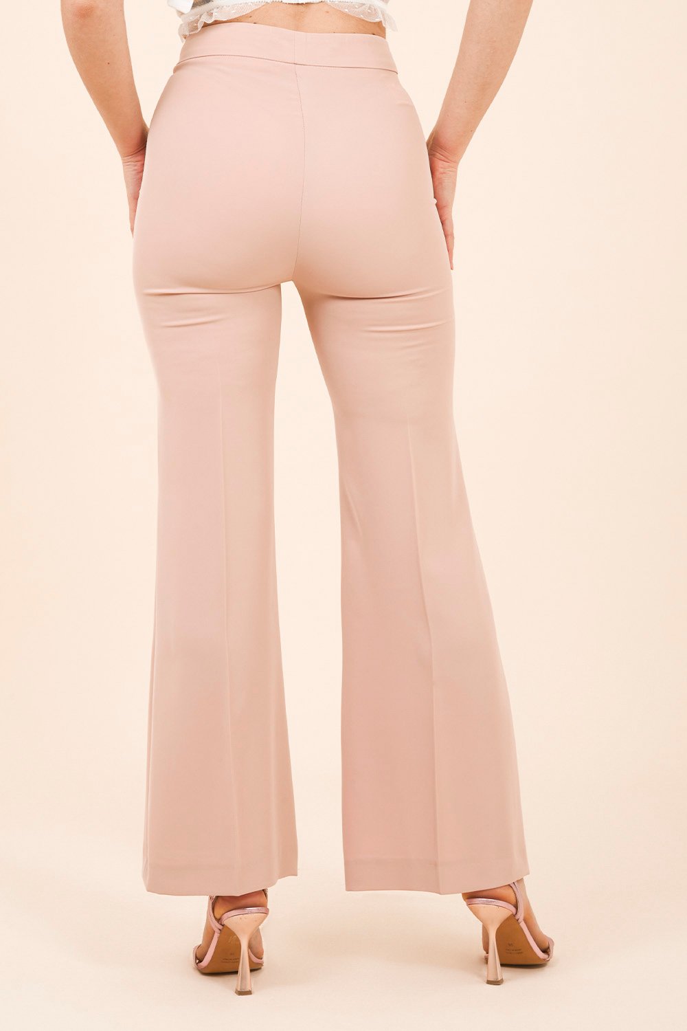 Tailleur Doppio Petto in Crepe con reverse in Satin Rosa Vintage