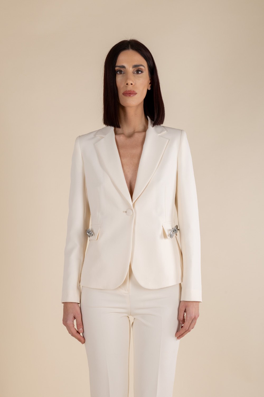 Blazer Essential Monopetto in Avorio