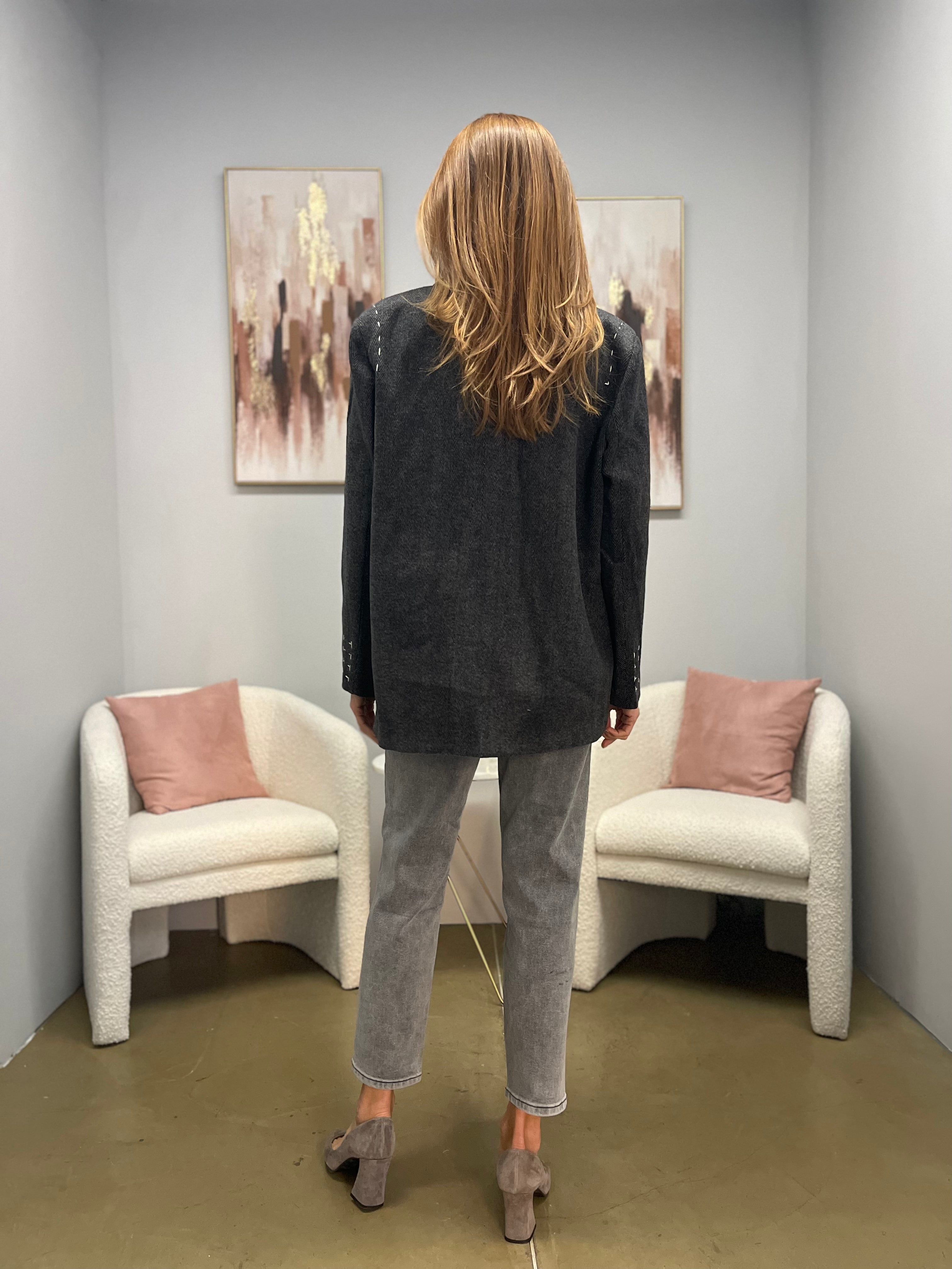 Blazer Over Herringbone