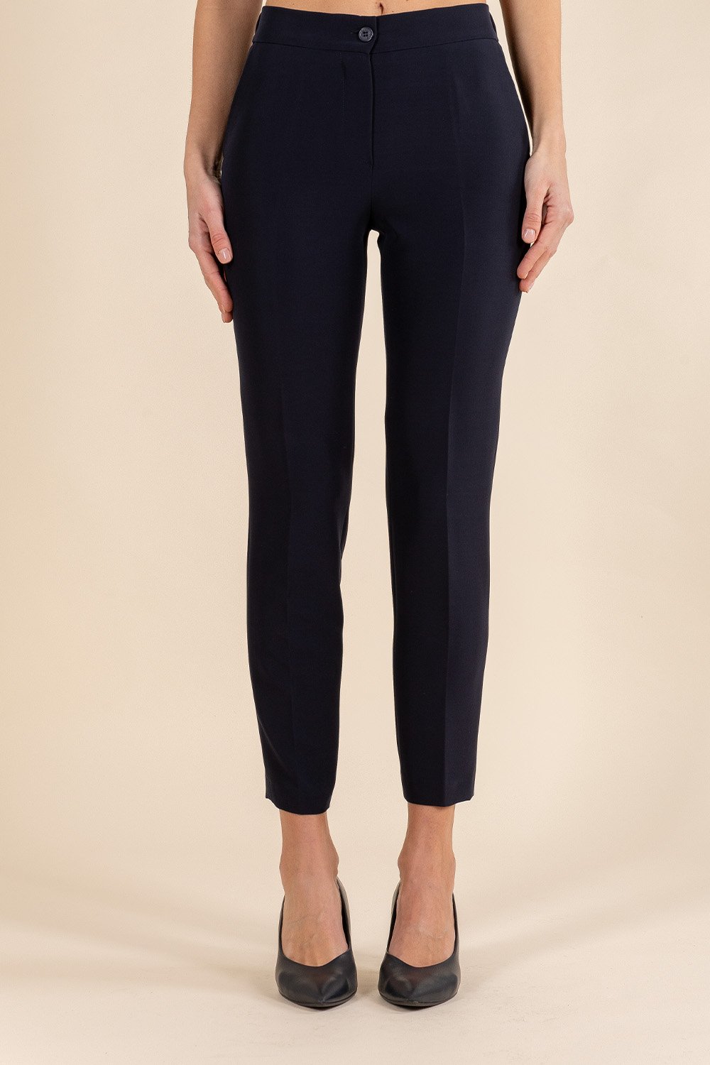 Tailored Cigarette Pants in Navy Blue
