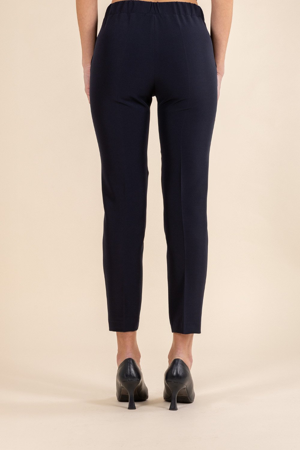 Tailored Cigarette Pants in Navy Blue