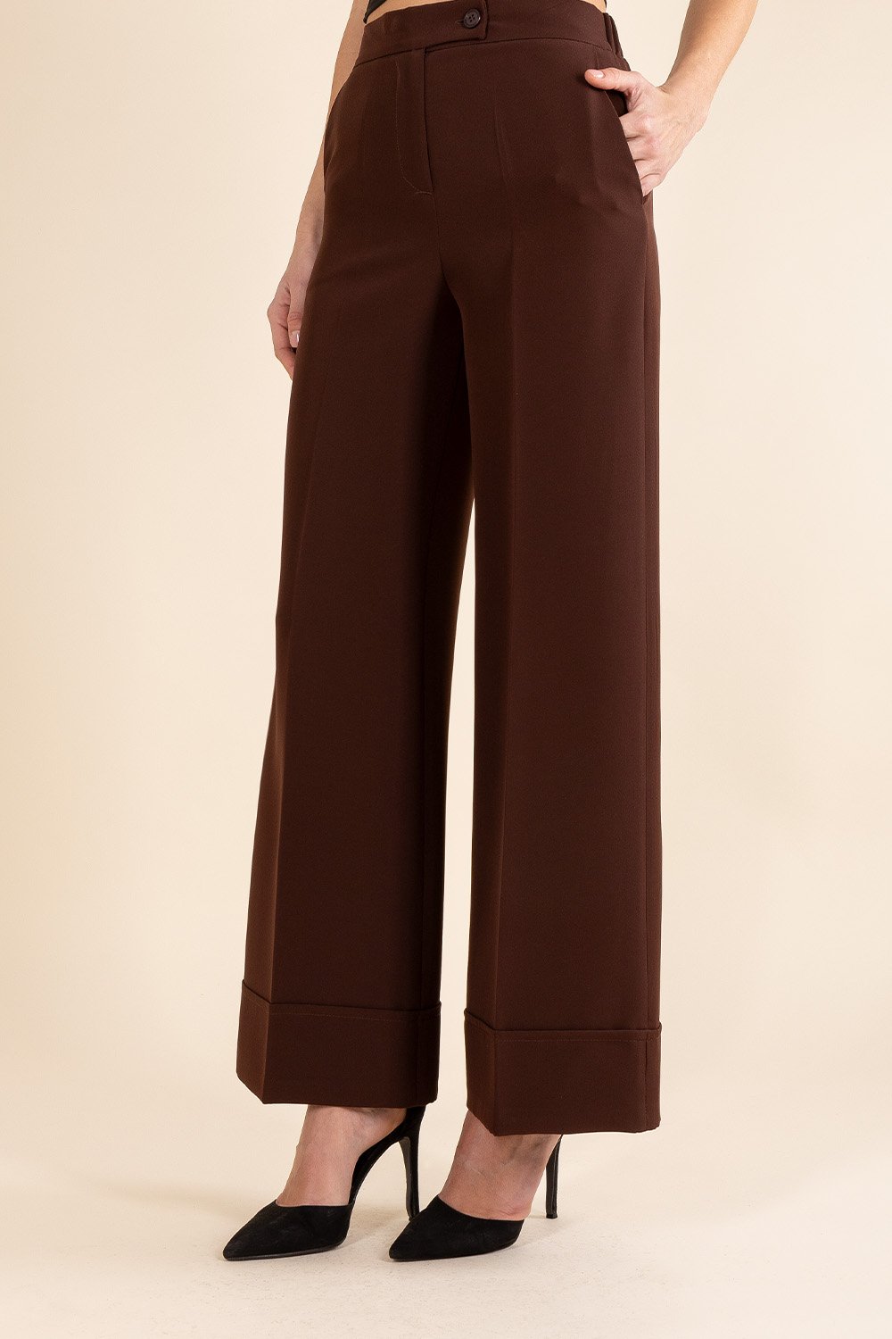 Comfy Palazzo Fit Pants in Chocolate