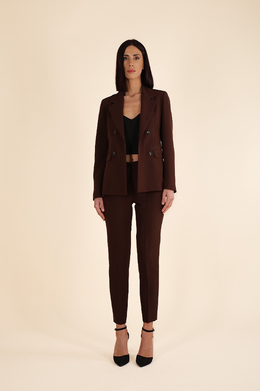 Tailored Cigarette Pants in Chocolate