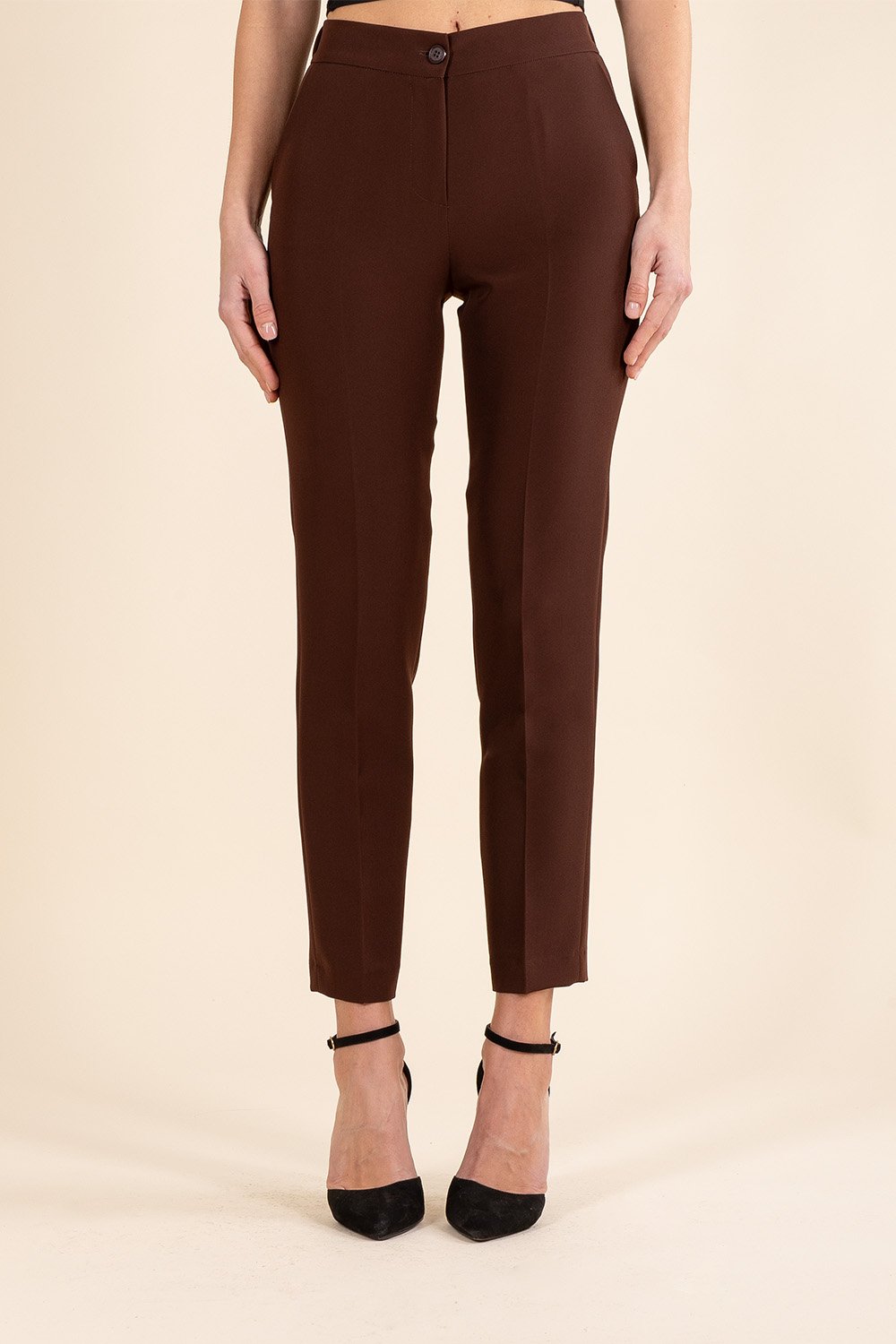 Tailored Cigarette Pants in Chocolate