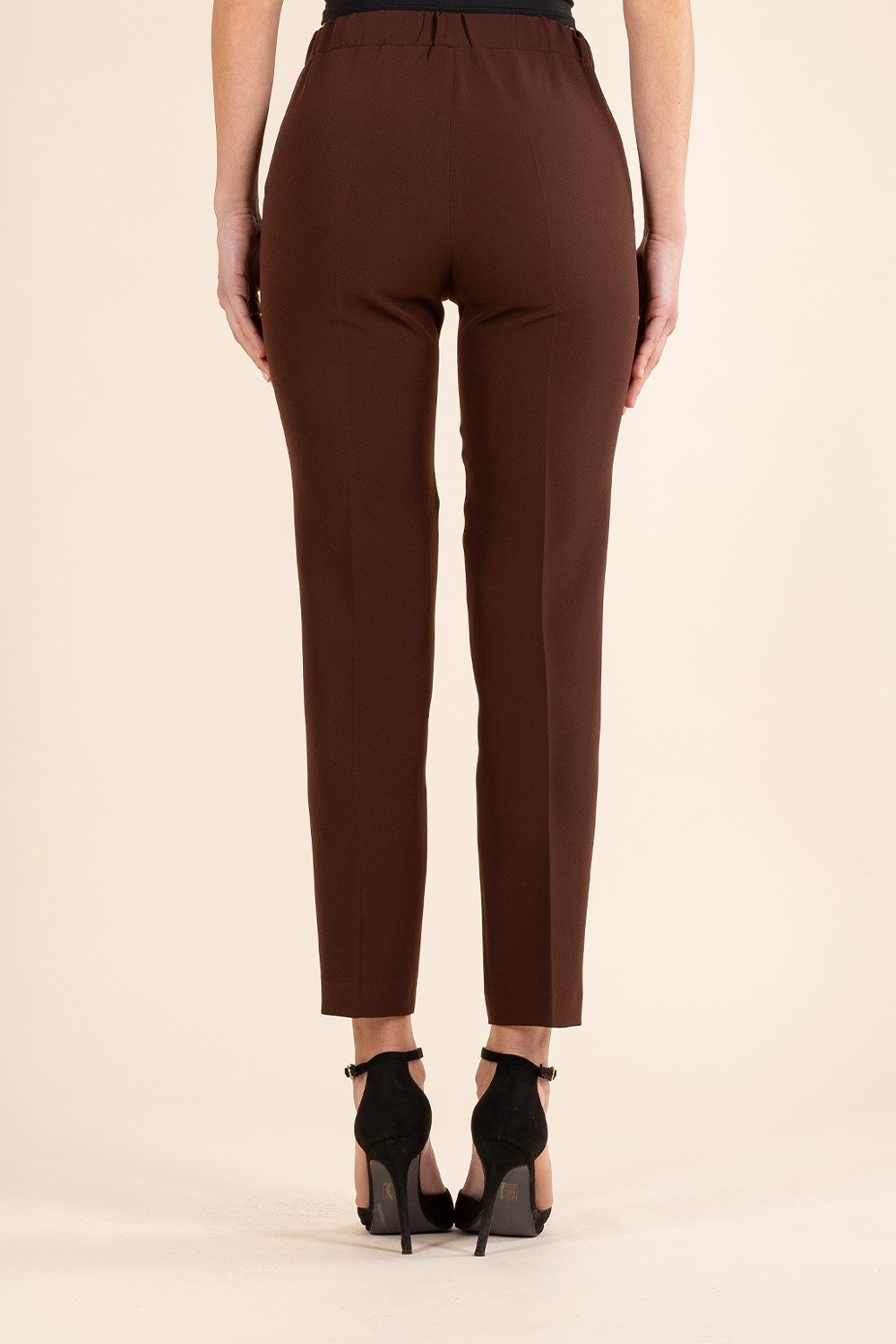 Tailored Cigarette Pants in Chocolate