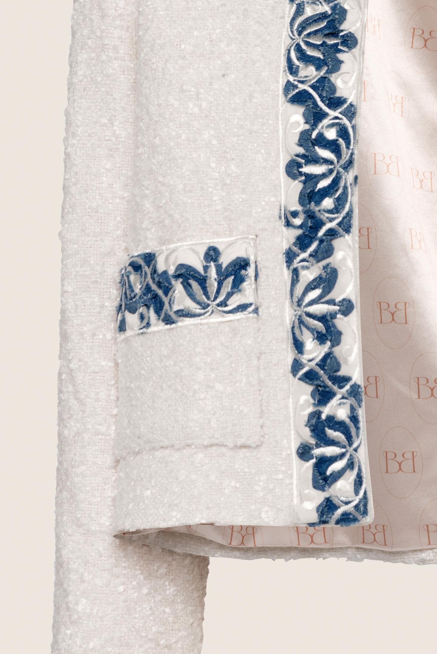 Bon Ton White Bouclé with Denim