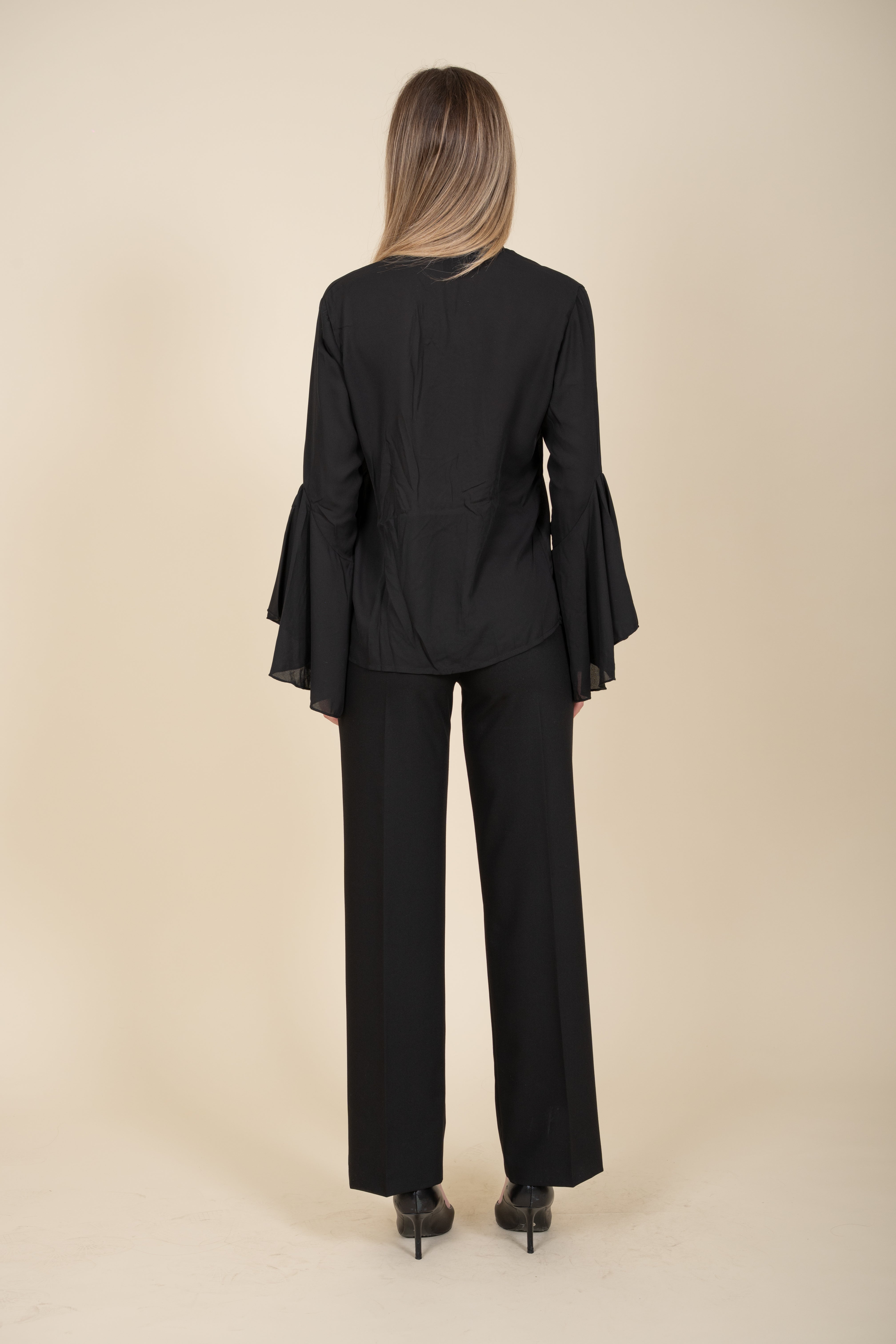 Camicia con Rouches Nera