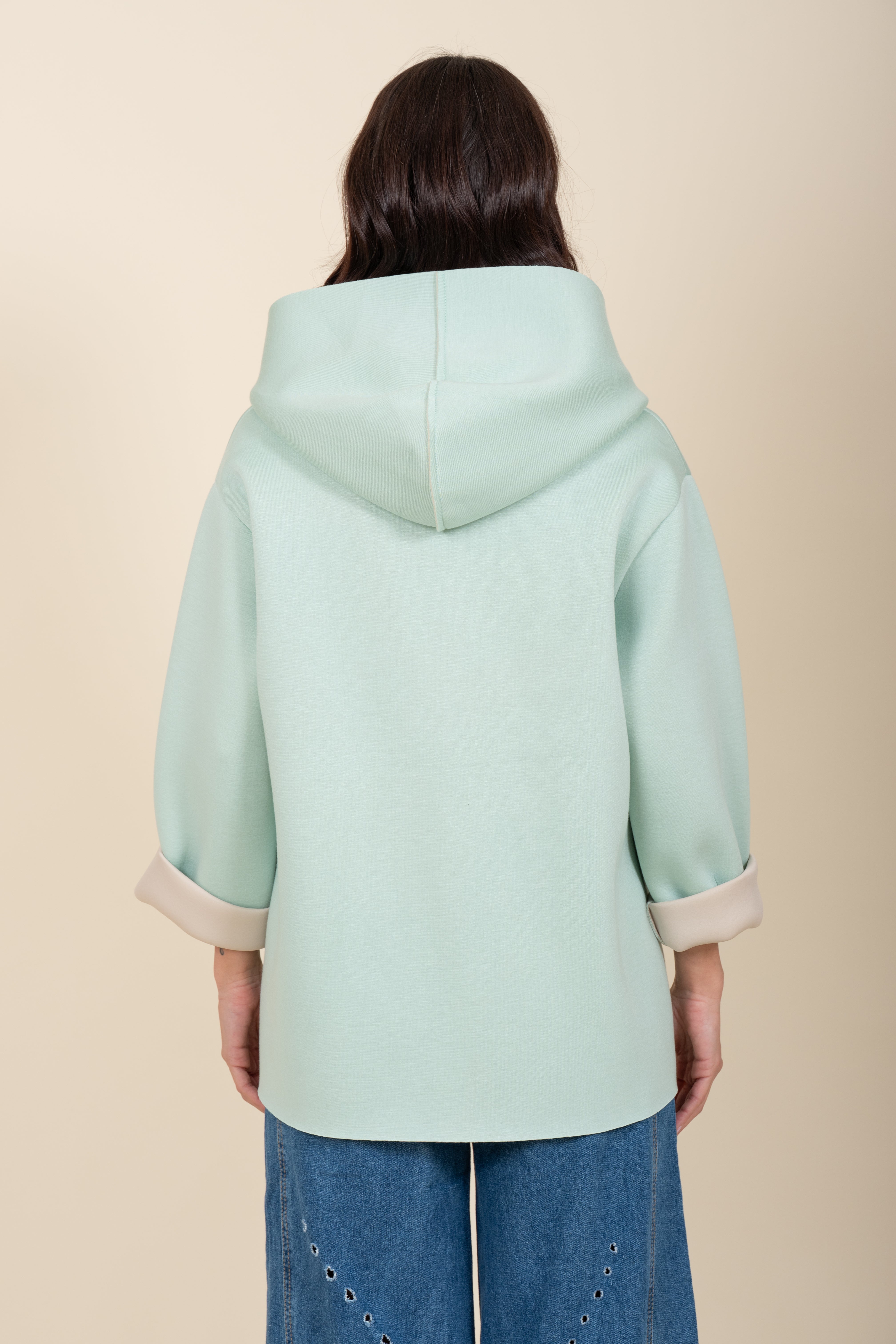 Giacca in Neoprene con cappuccio