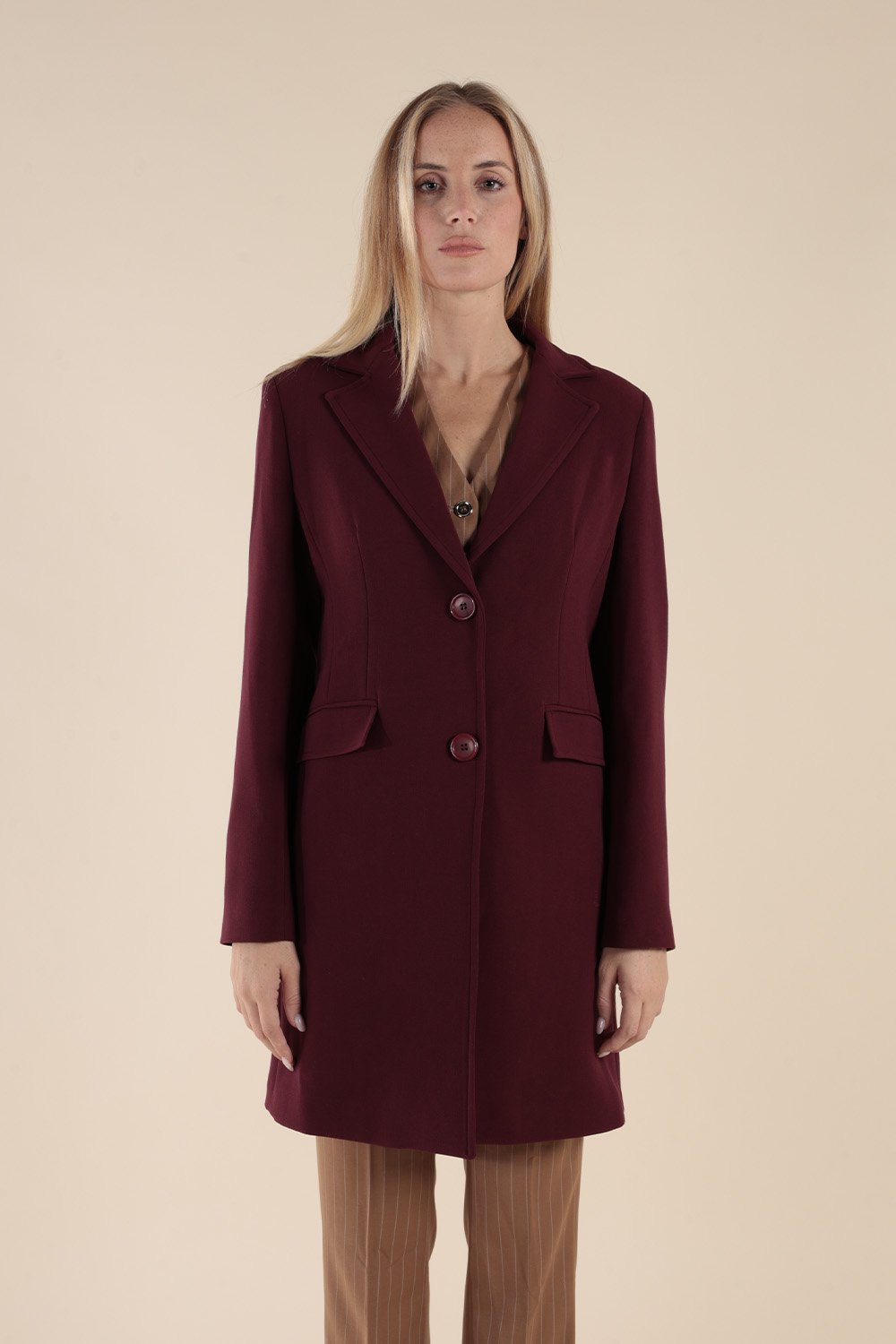 Cappotto Bordeaux Classico Monopetto