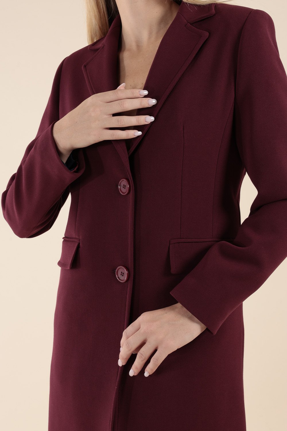 Cappotto Bordeaux Classico Monopetto