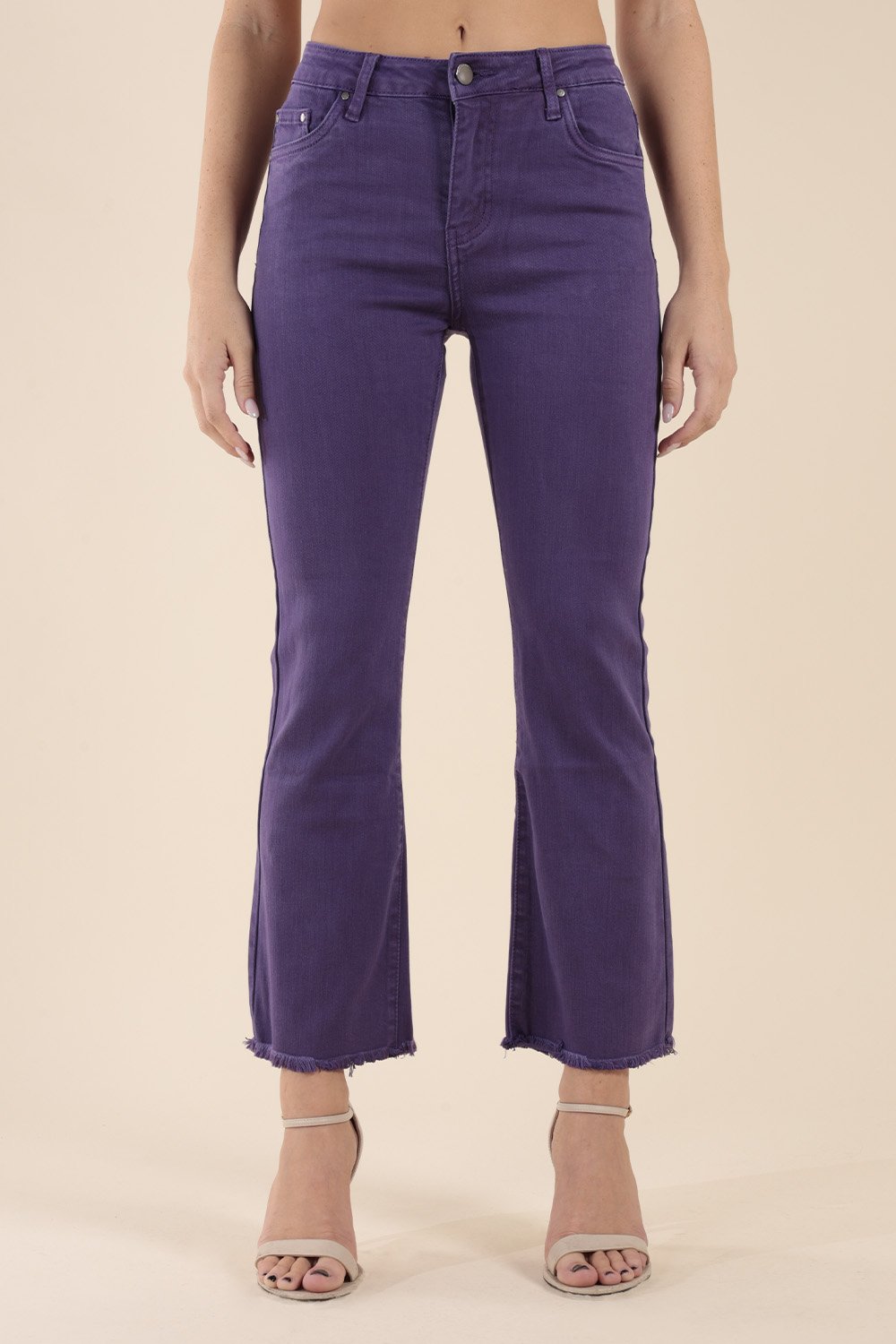 High Waisted Purple Skinny Jeans