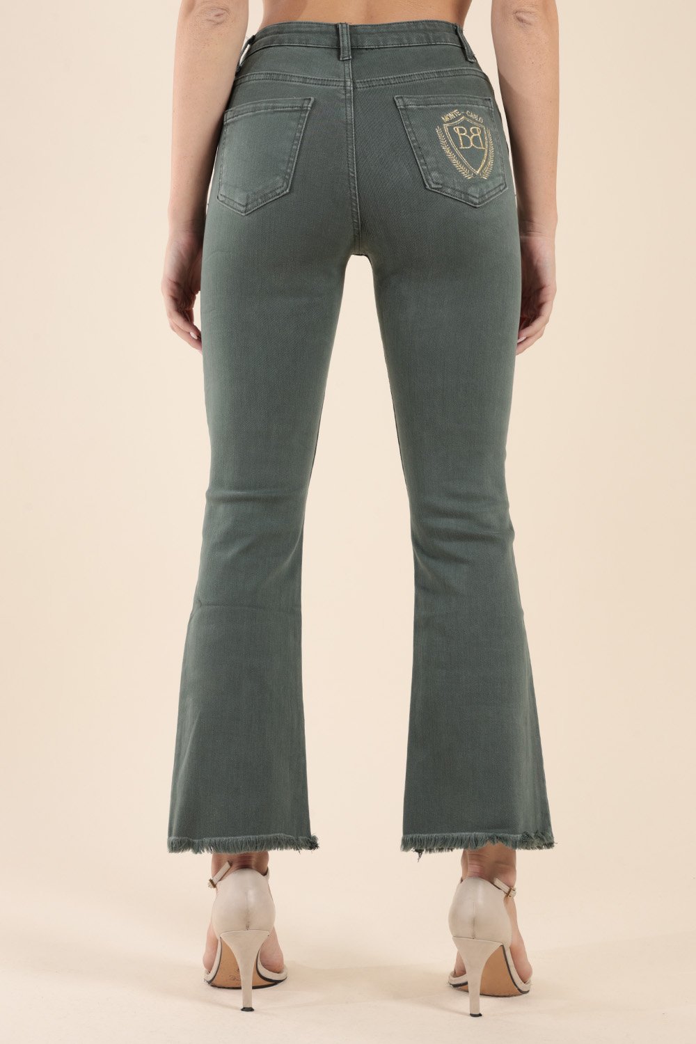 High Waisted Green Skinny Jeans