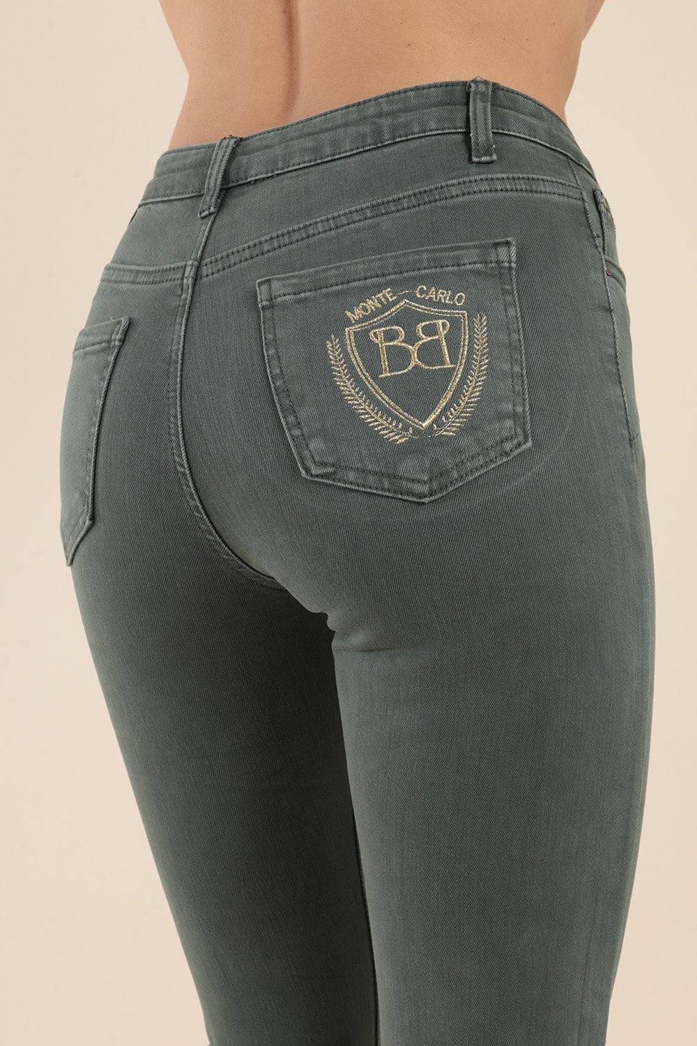 High Waisted Green Skinny Jeans