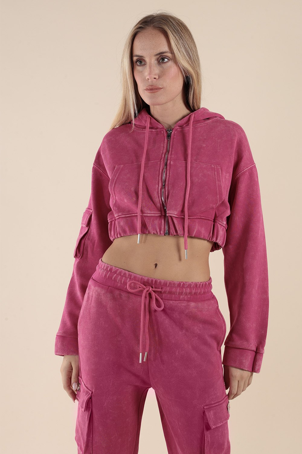 Tuta con Felpa Corta con Cappuccio