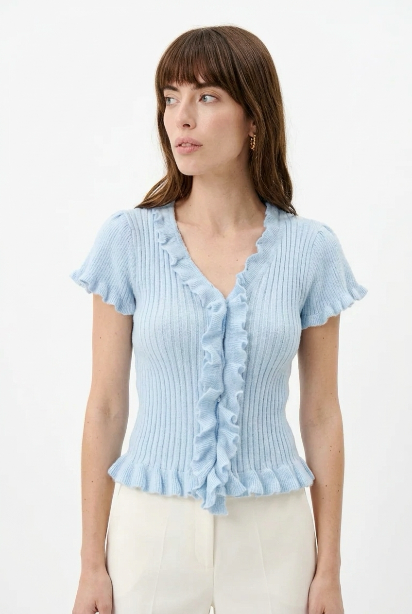 Élodie Ruffle Knit Top
