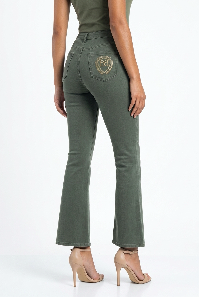 High Waisted Green Skinny Jeans