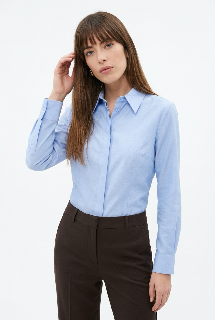 Azure Riviera – Slim Fit Cotton Shirt