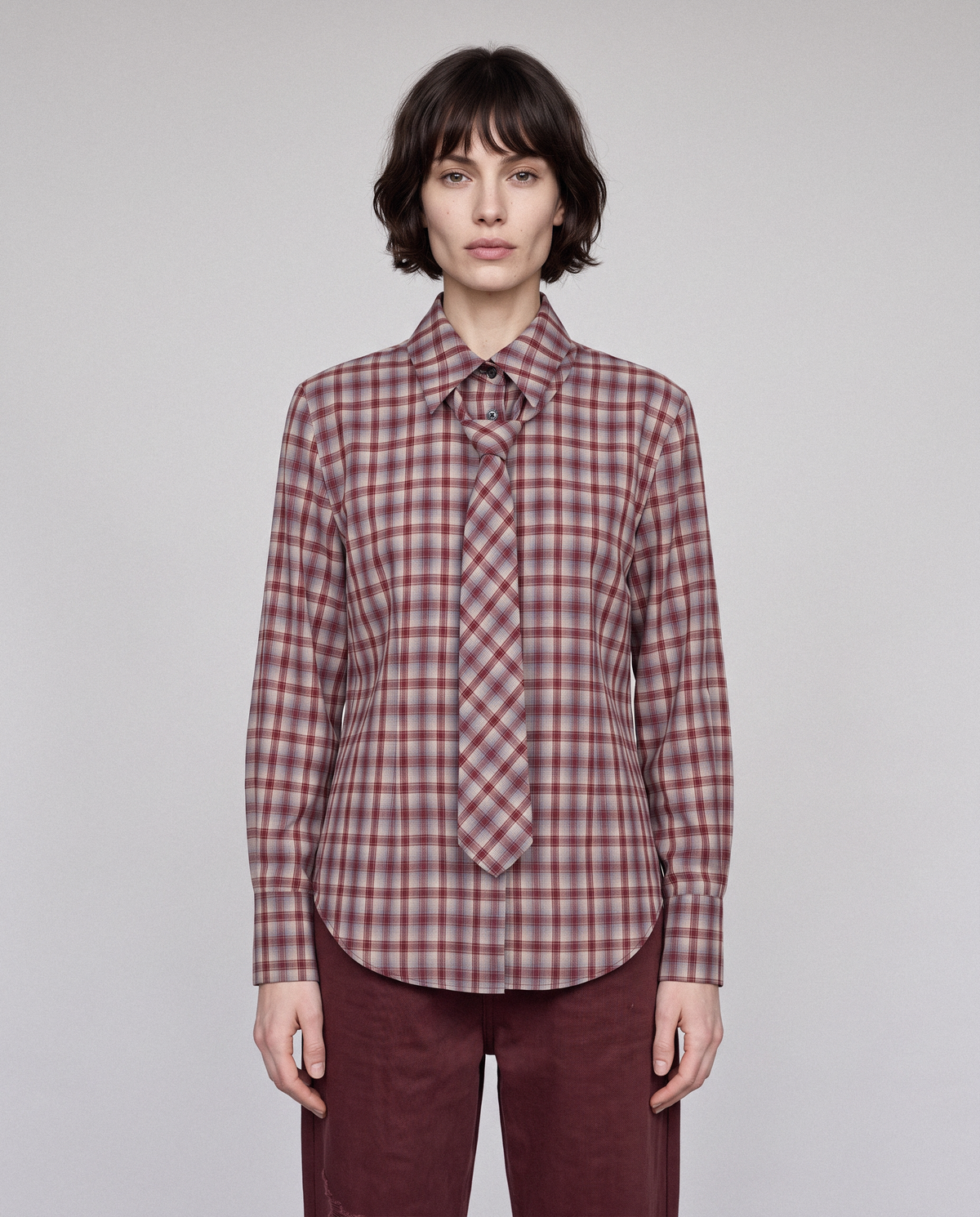 Tartan Bow Blouse