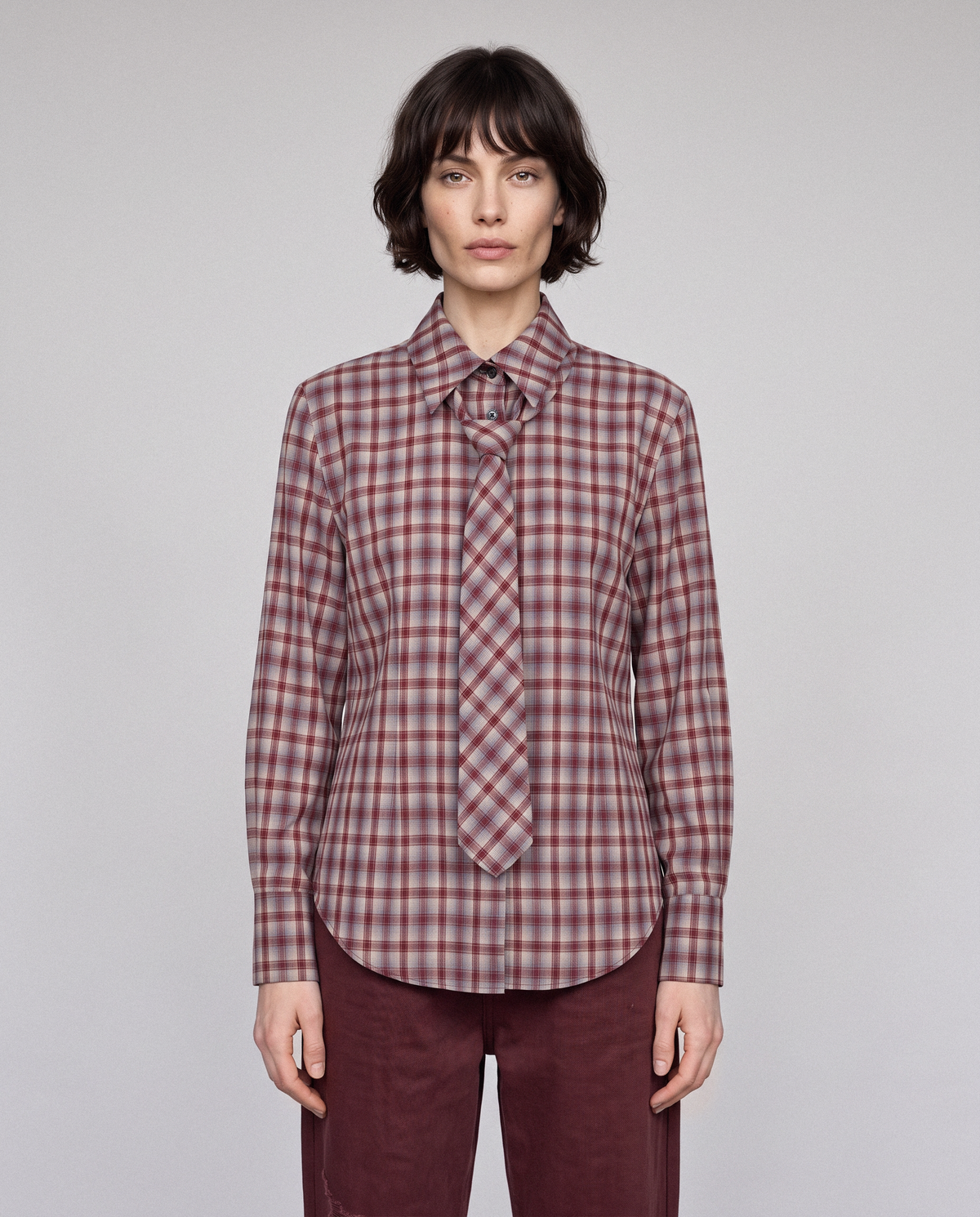 Tartan Bow Blouse