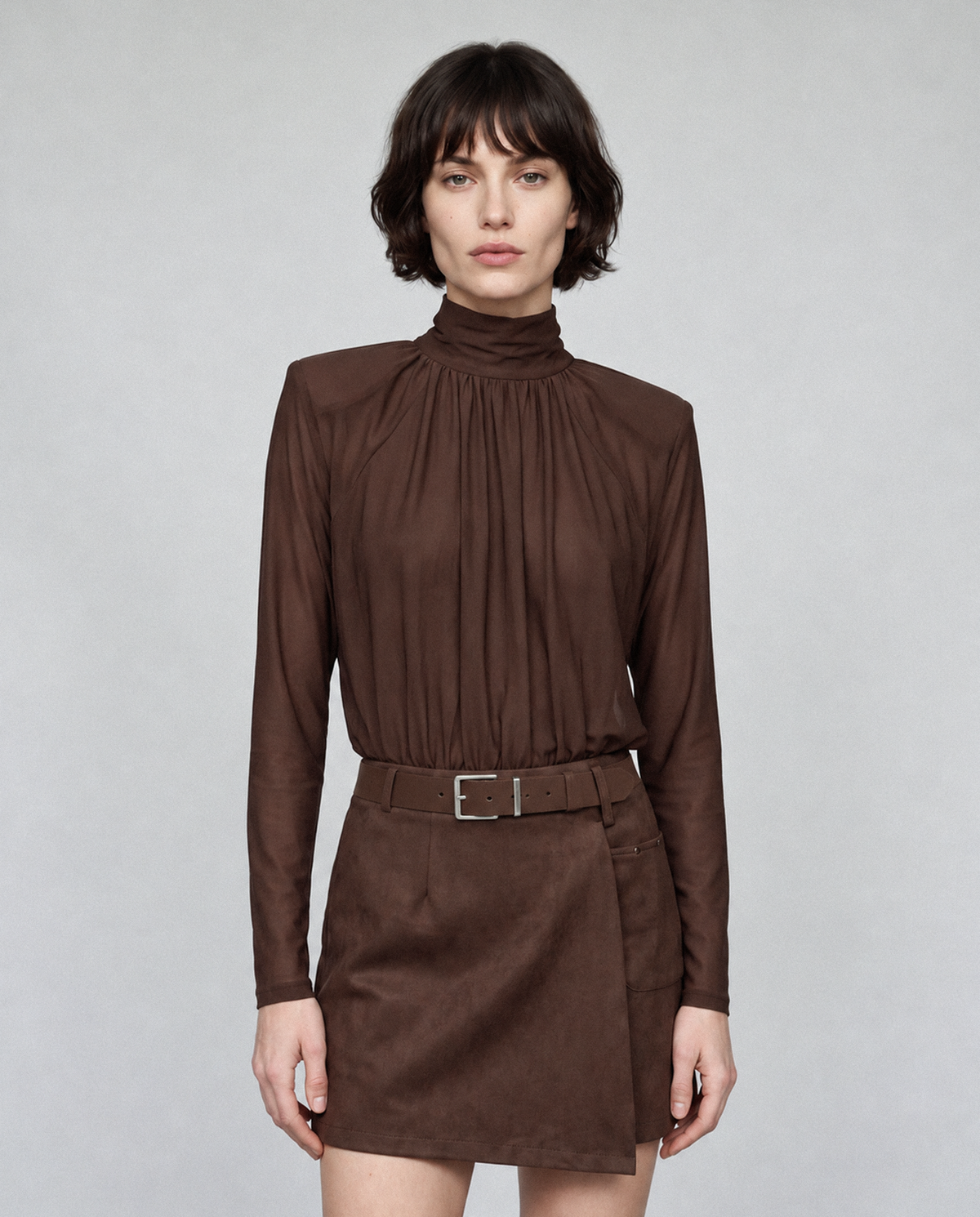 Mocha Suede Skirt