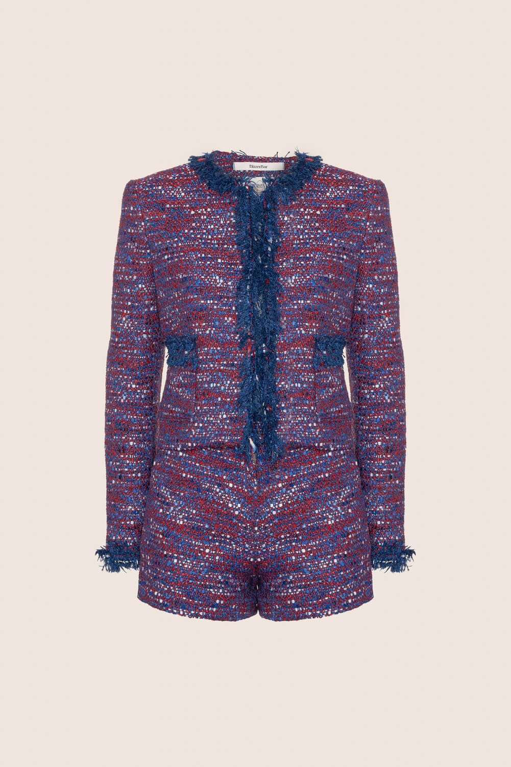 Bon Ton in Bouclé Blu e Rosso