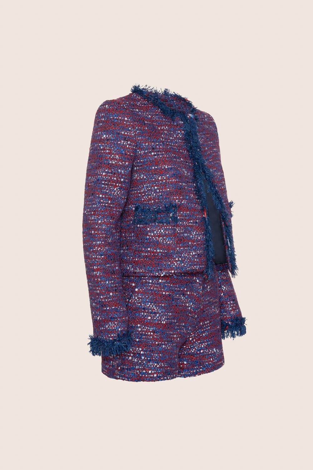Bon Ton in Bouclé Blu e Rosso