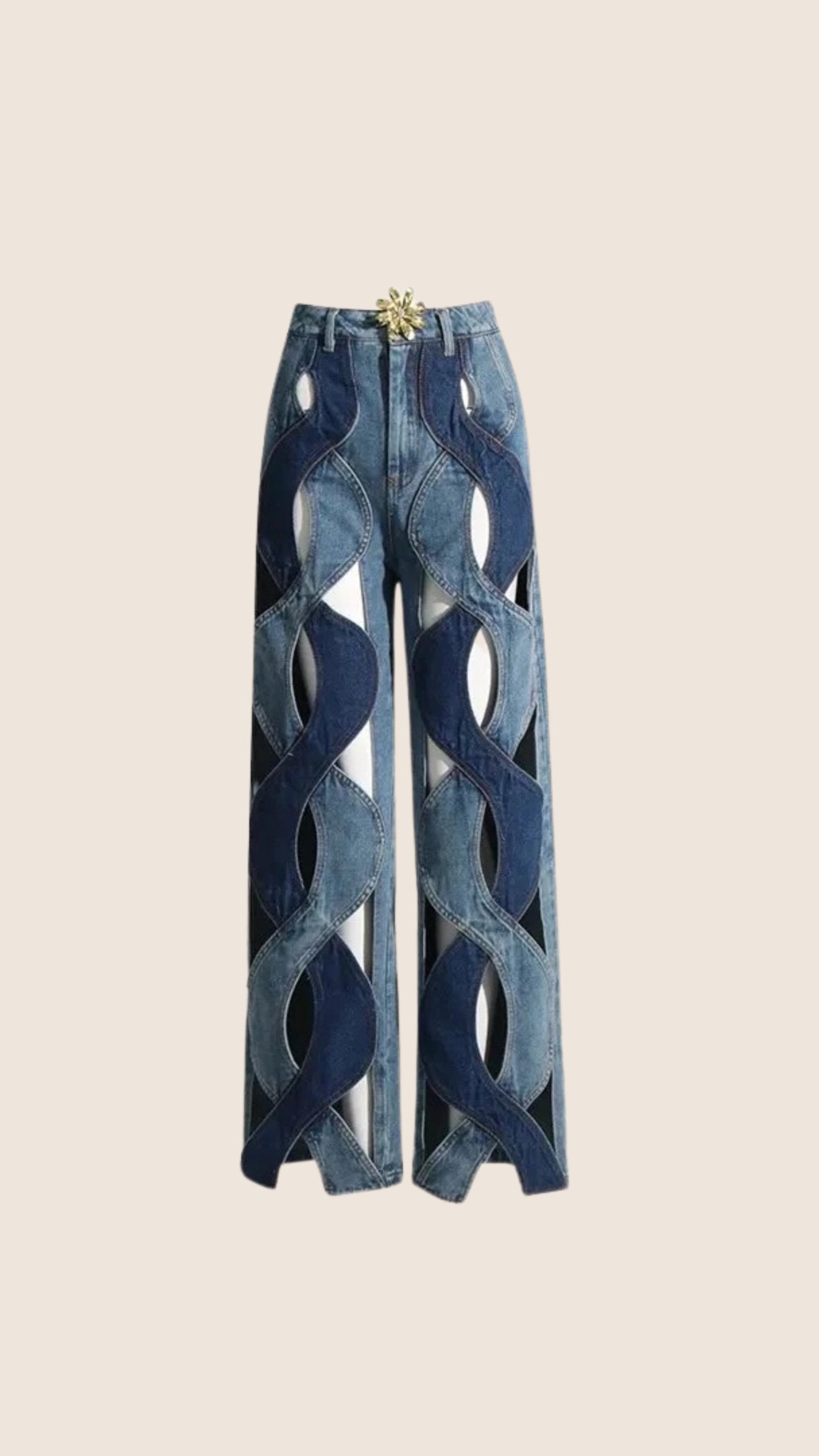 Jeans a Taglio Spirale