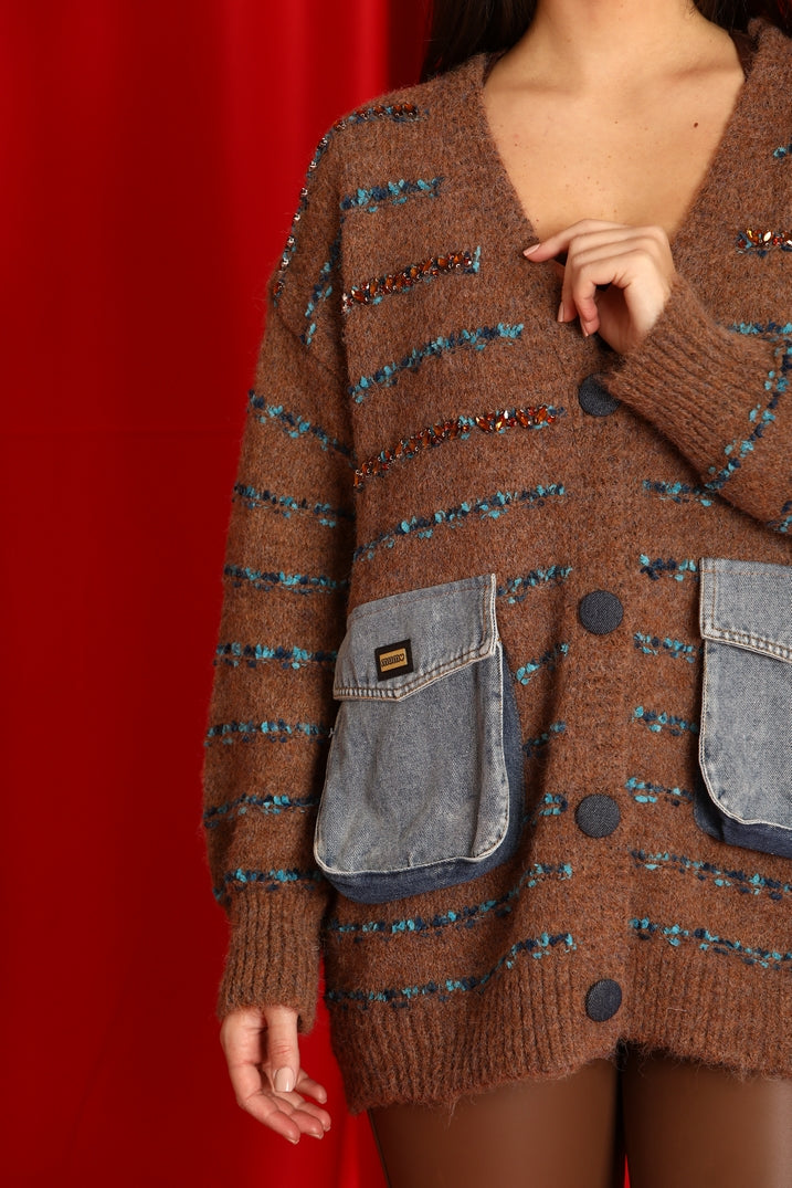 Cardigan tasconi jeans