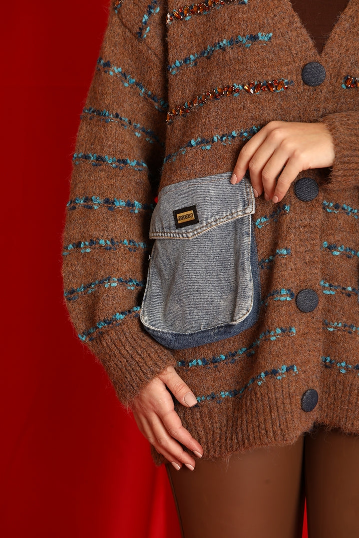 Cardigan tasconi jeans