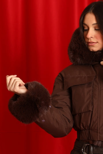 Giubbino Crop con Pelliccia