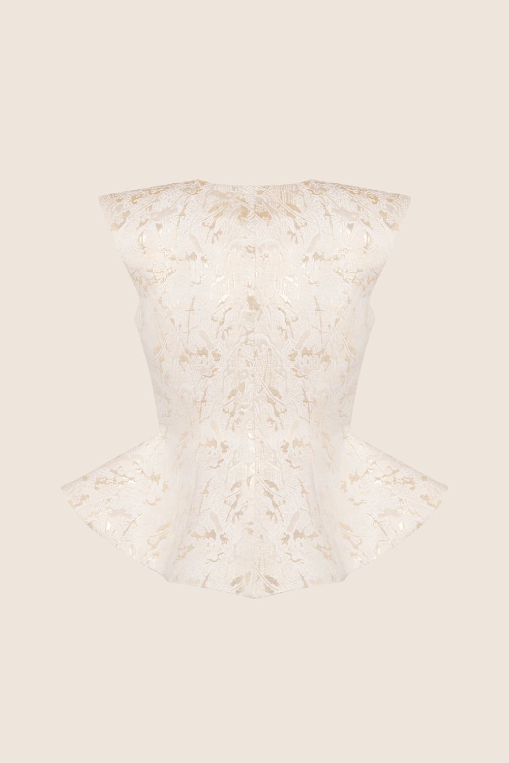 Blazer rouches gold jacquard