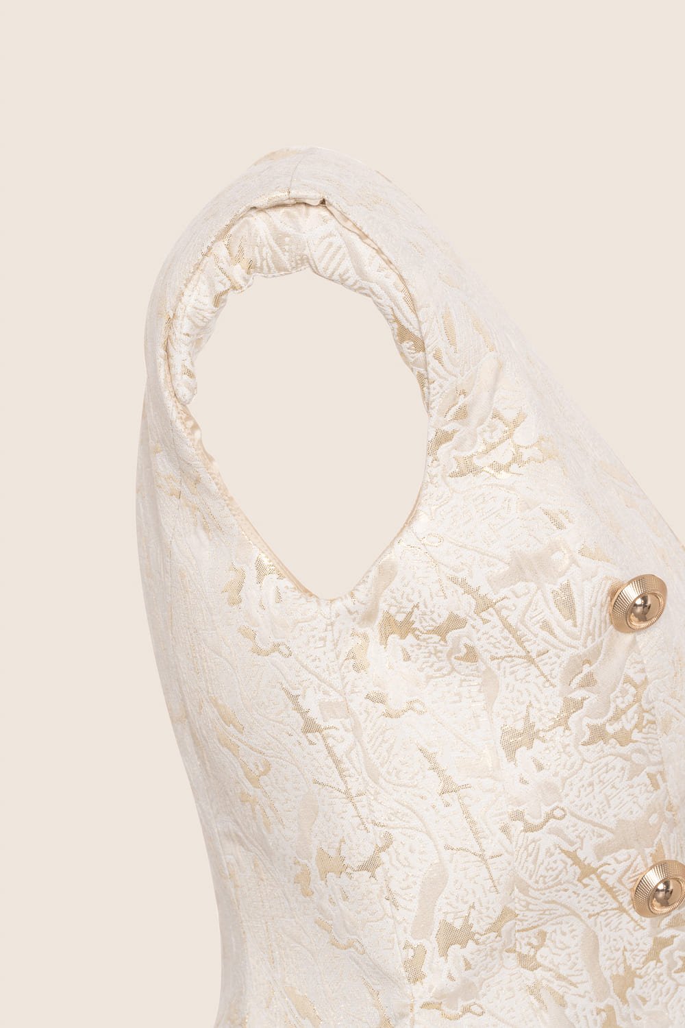 Blazer rouches gold jacquard