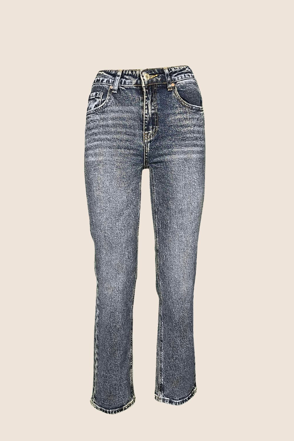 Regular High Waist Jeans with Playing Card