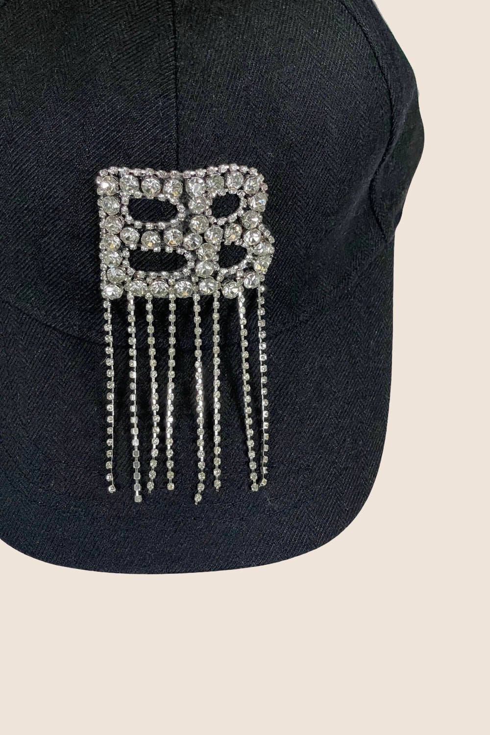 Cappellino da Baseball Nero con Cristalli