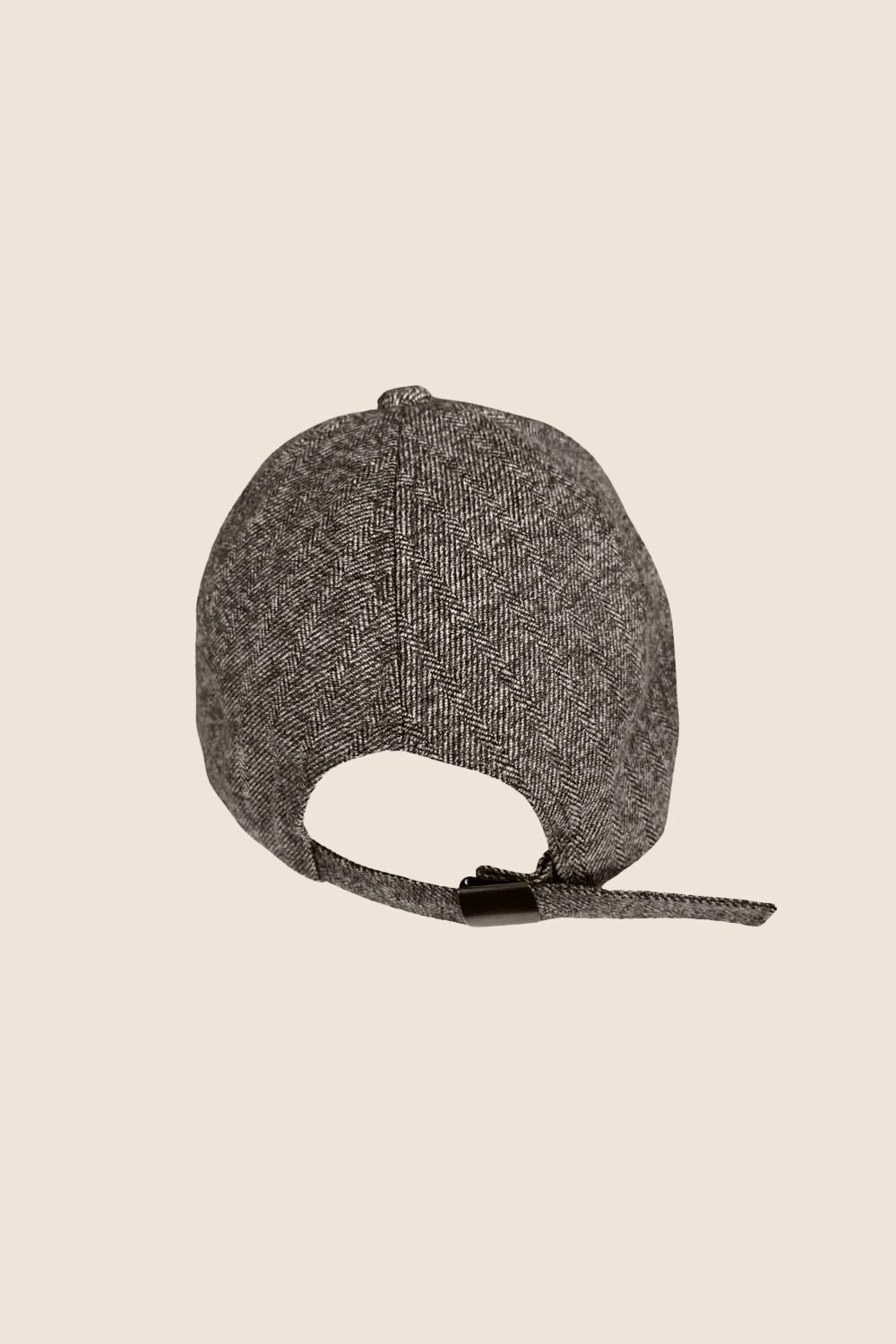 Cappellino da baseball in tweed grigio con cristalli