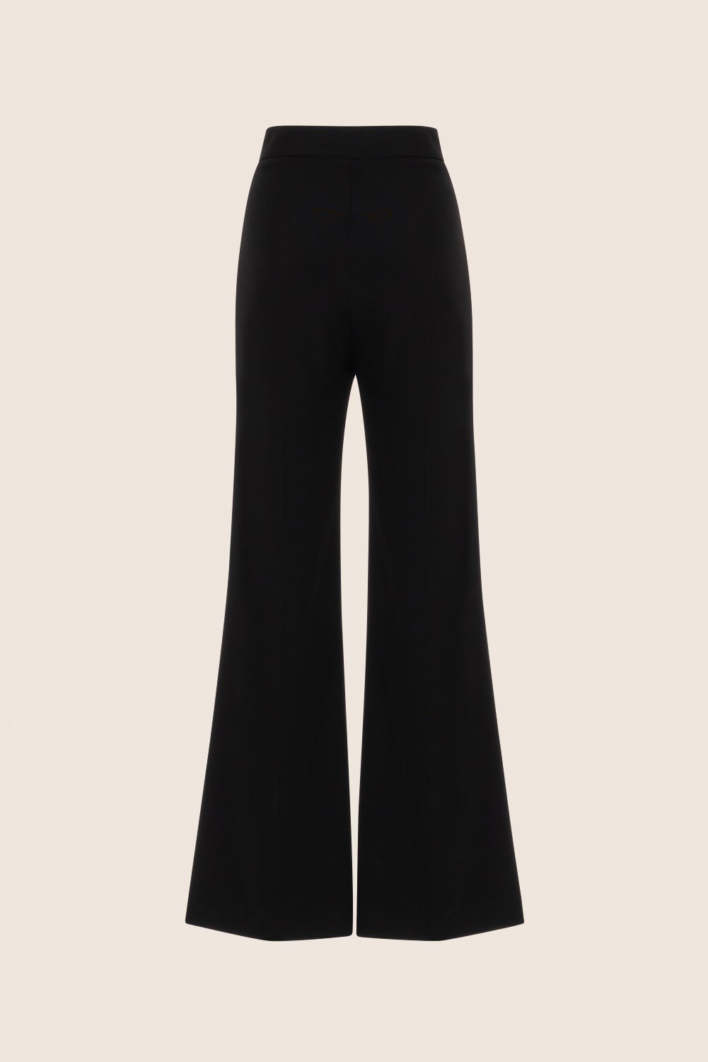 Pantaloni a Zampa in Crepe Nera