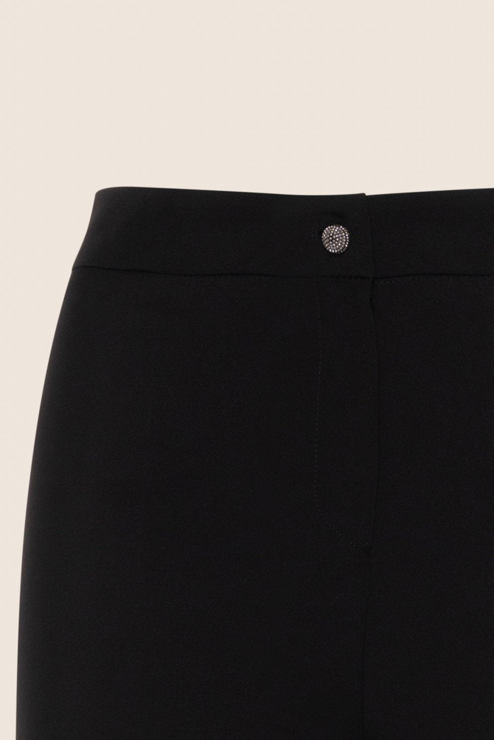 Pantaloni a Zampa in Crepe Nera