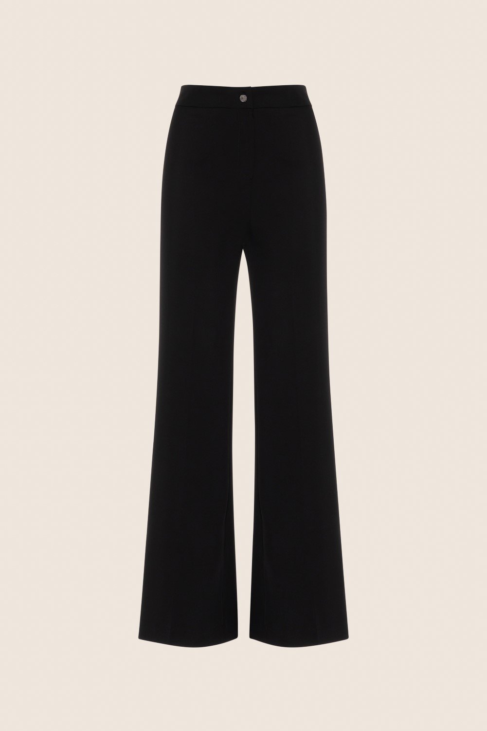 Pantaloni a Zampa in Crepe Nera