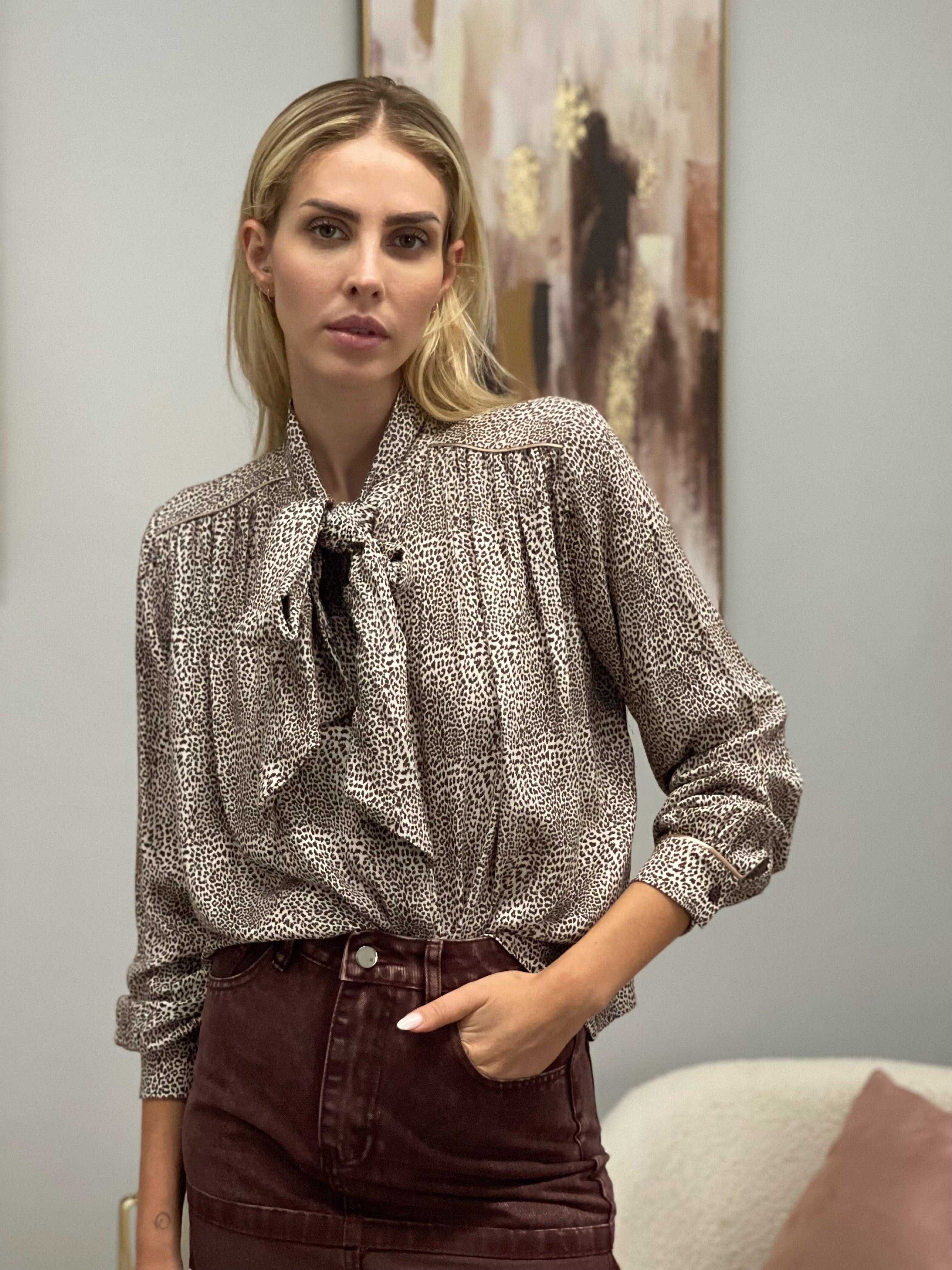 Camicia Animalier con Fiocco