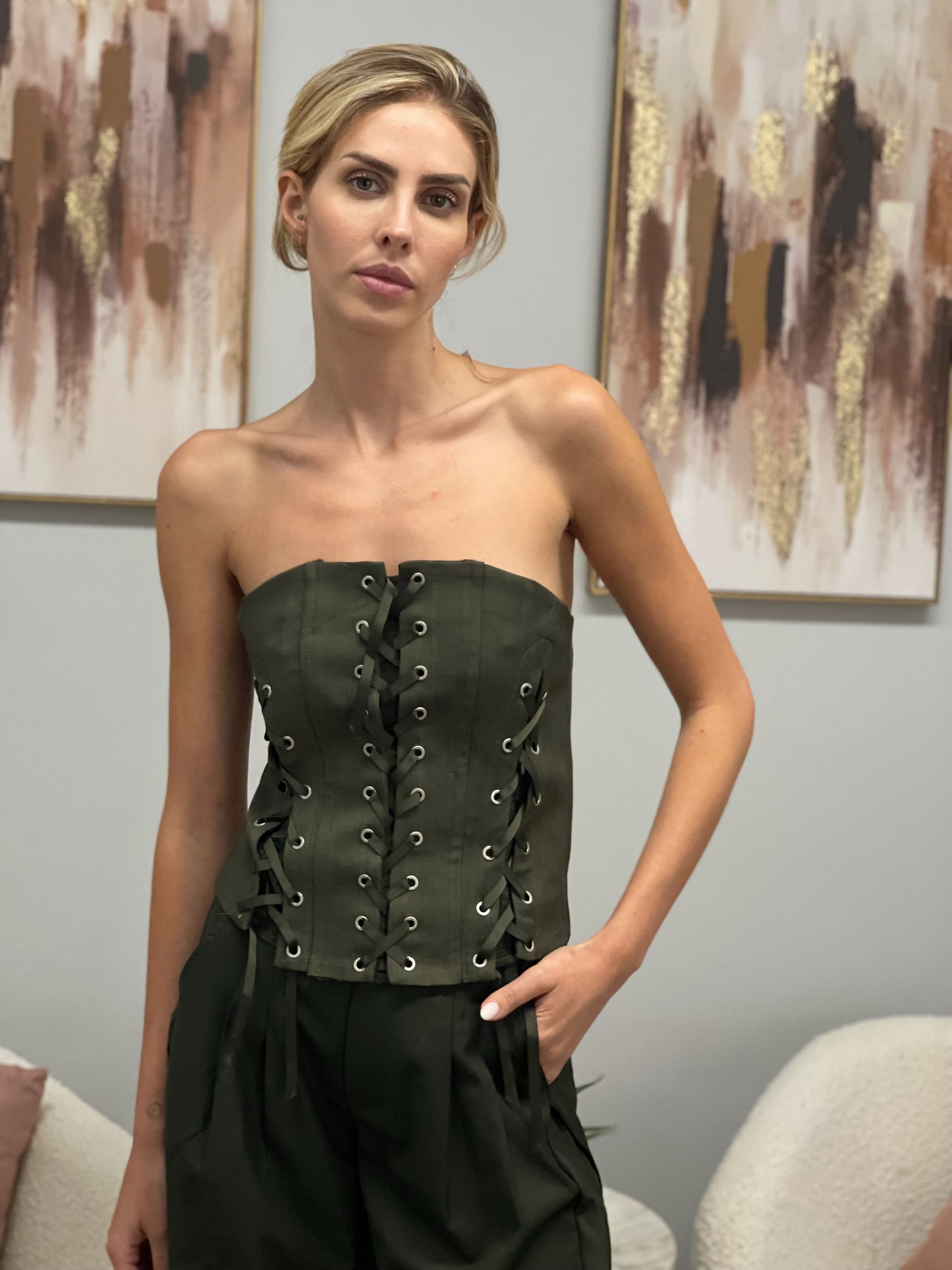 Corpetto Stringato Military